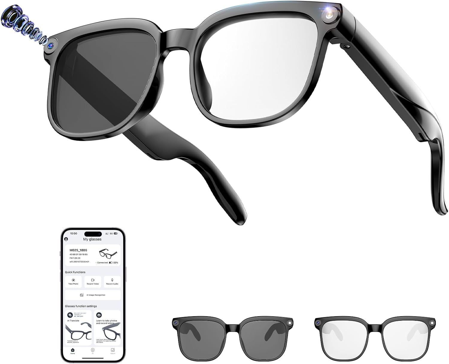 AI Smart Glasses: 8MP Camera,  – Smart Glasses Lens Bewertung und Preis