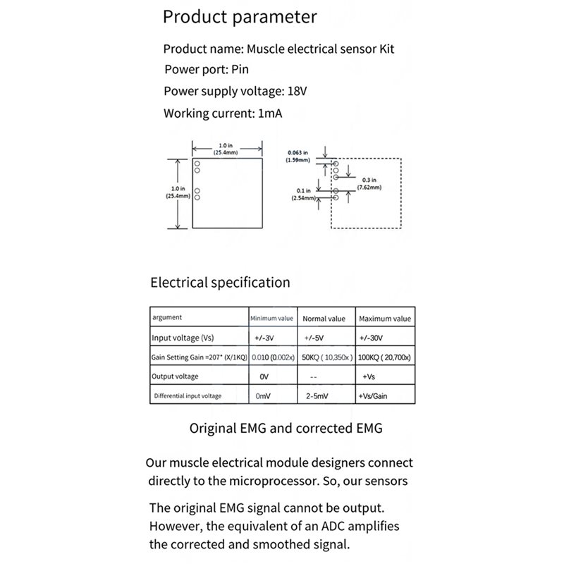 B50B-3X Muscle Electrical Sens – Muscle Sensor Emg Bewertung und Preis